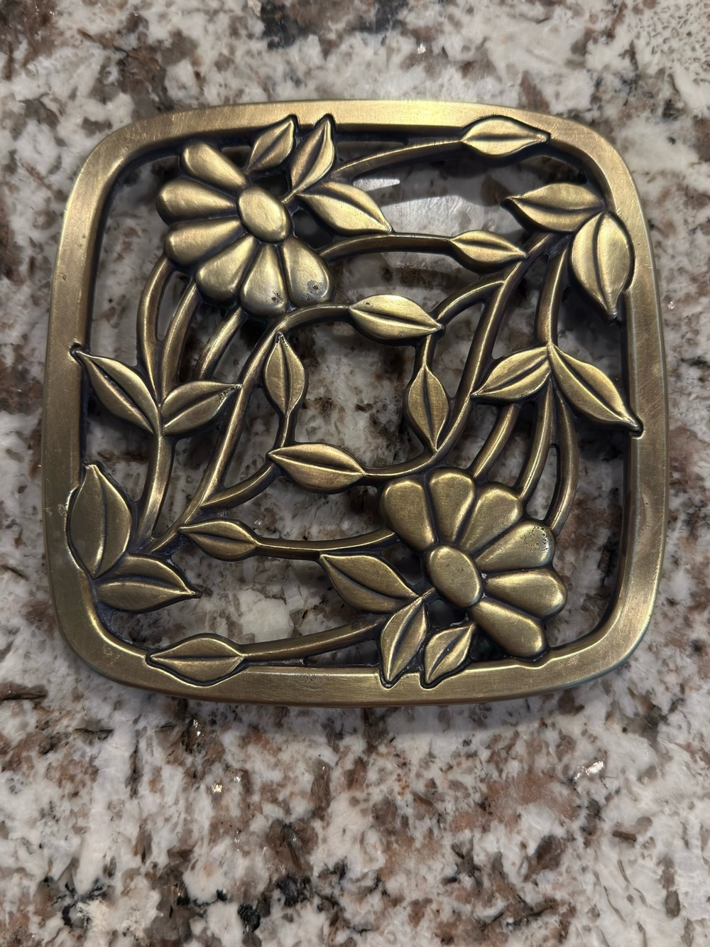 Vintage brass trivet, can also be used for wall decor
